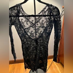 Victoria’s Secret Sheer Black Lace Chemise - Sz XS/P